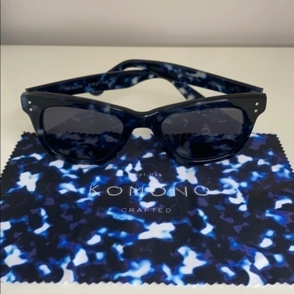 KOMONO Allen Indigo Demi New Sunglasses blue rectangular frame